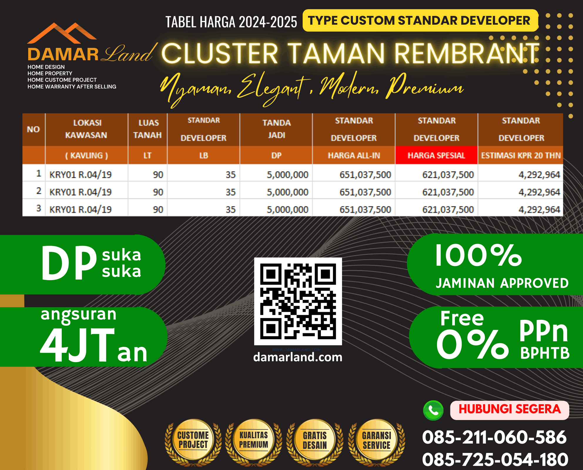 Daftar harga Taman Rembrant 2025
