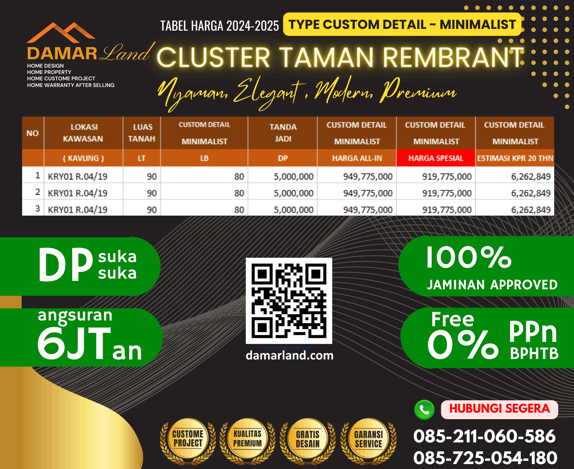 Daftar harga Taman Rembrant 2025