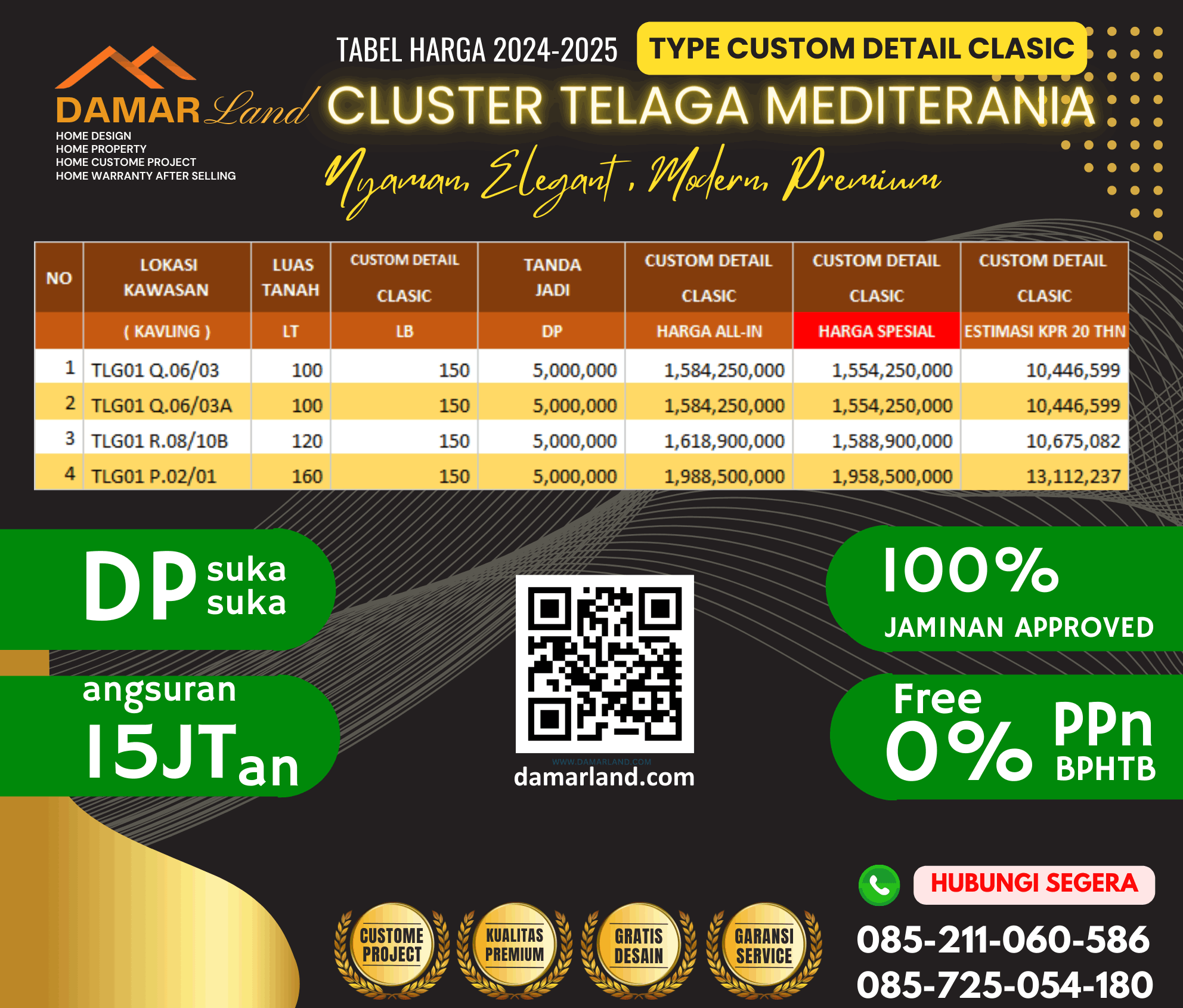 Daftar harga Telaga Mediterania 2025