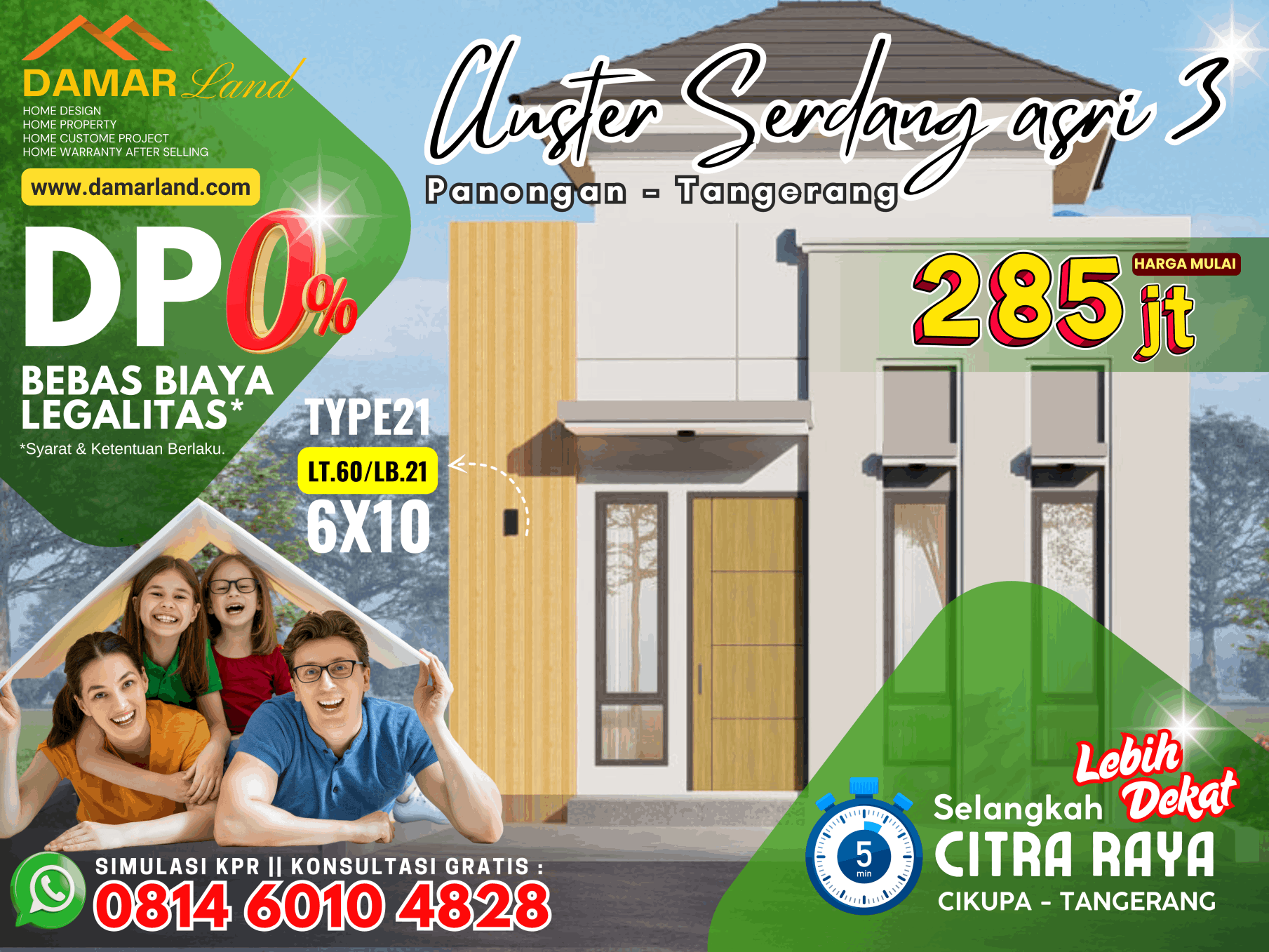 Brosur denah 3D unit Damarland