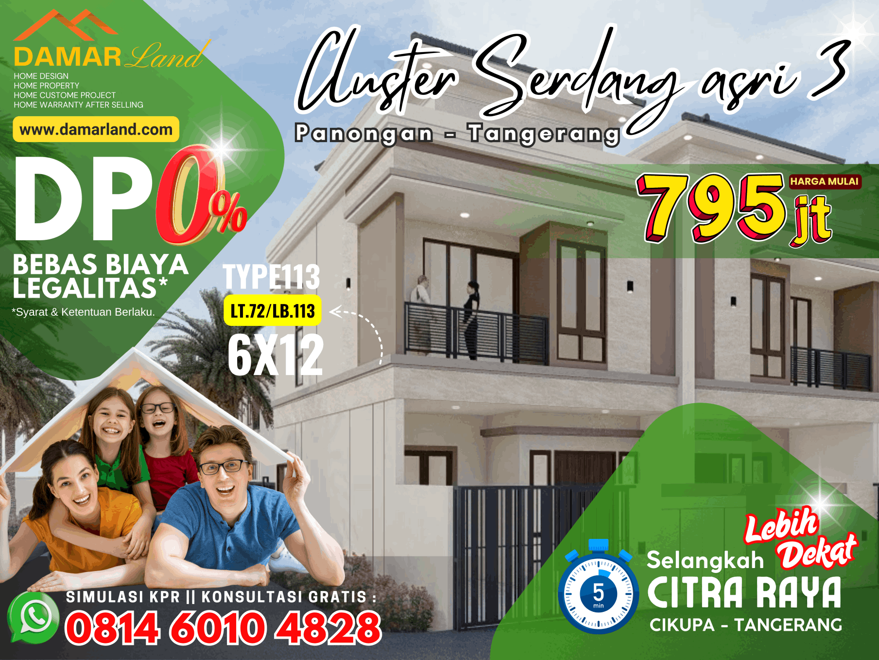 Serdang Asri 03 — tipe 113, lantai 2 — tampak depan