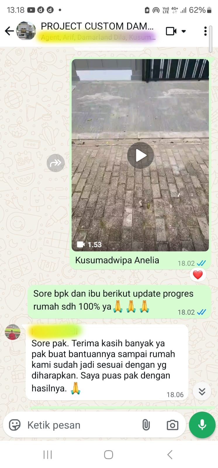 Testimoni pelanggan Damarland Indonesia