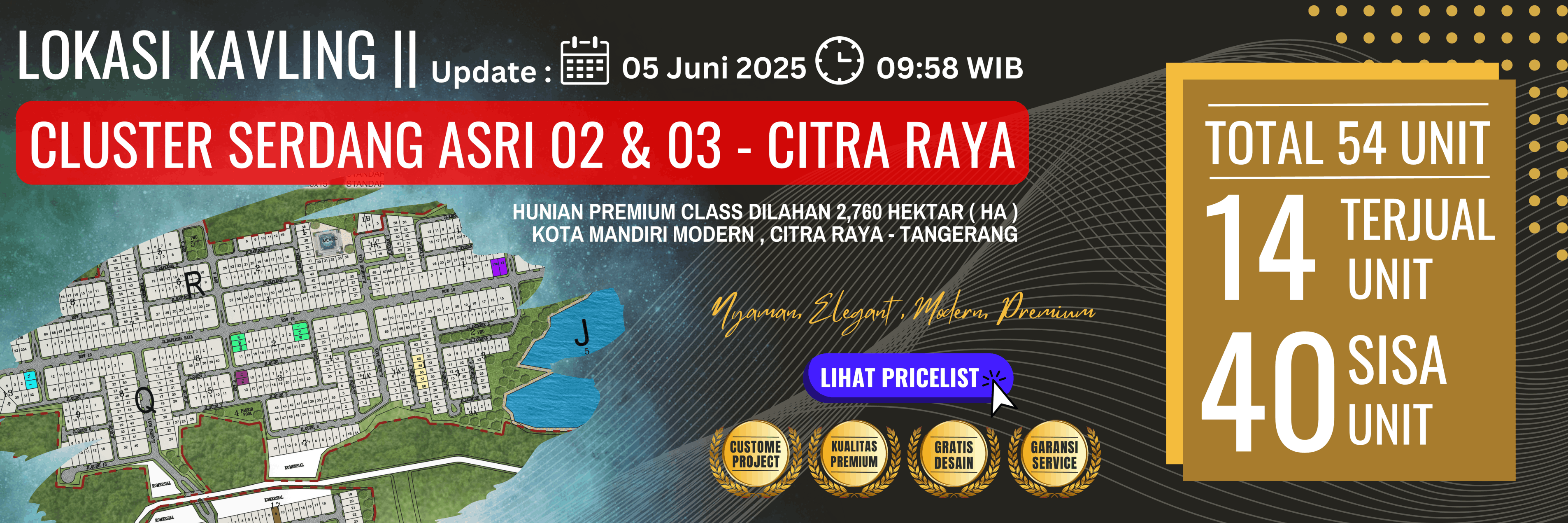 Info terjual Cluster Serdang Asri 2 & 3