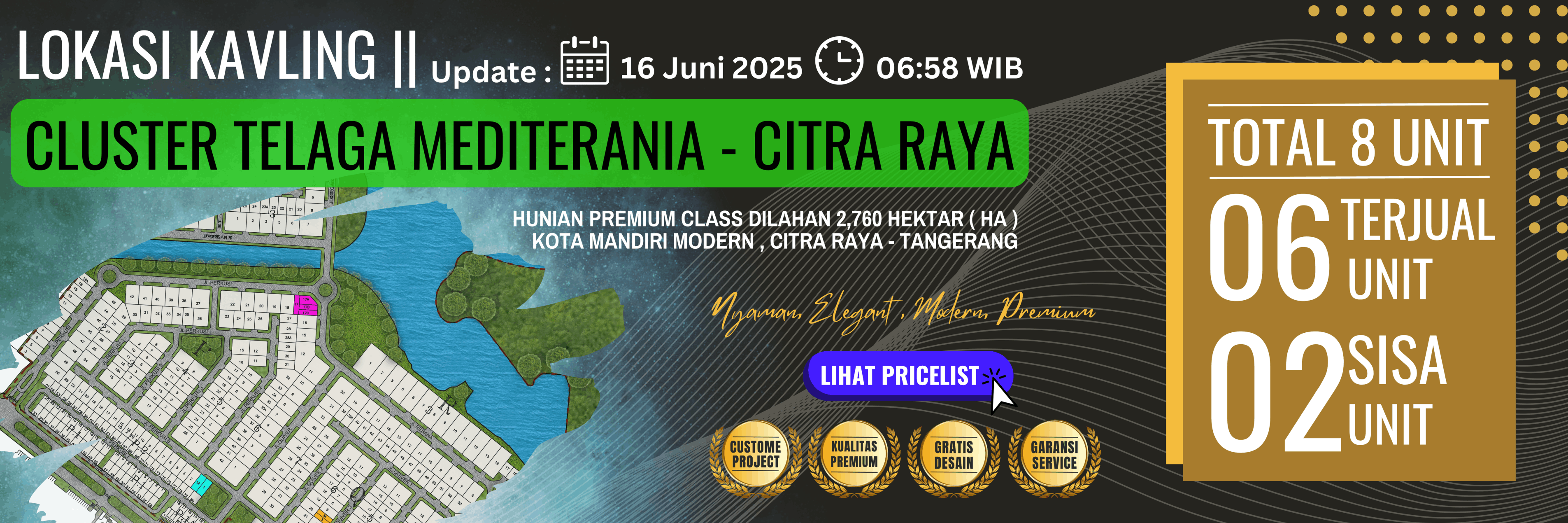 Info terjual Cluster Telaga Mediterania