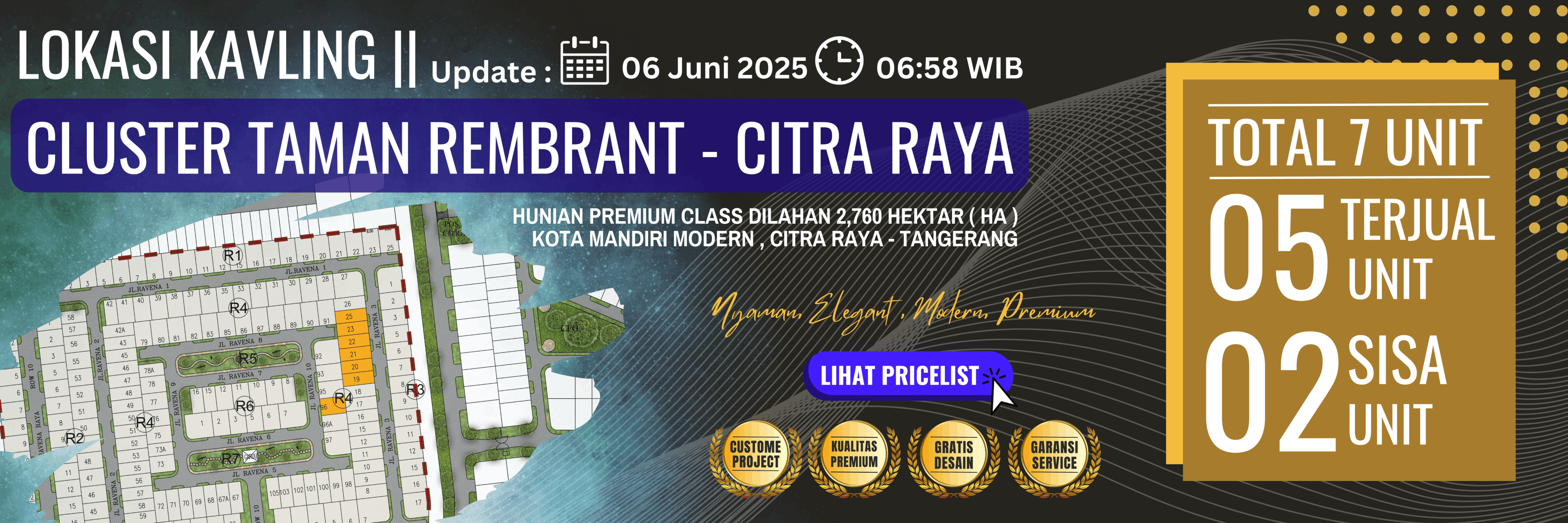 Info terjual Cluster Taman Rembrant